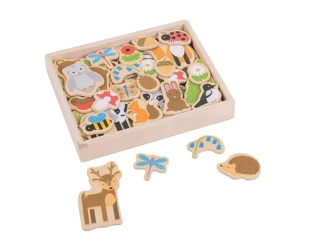 Set magnetic BIGJIGS Toys Animalute din padure