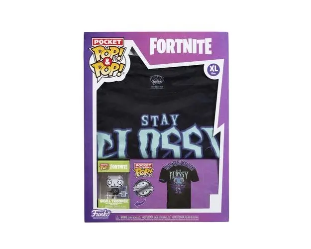 Figurina Funko Pocket Pop si tricou Skull Trooper, marimea L