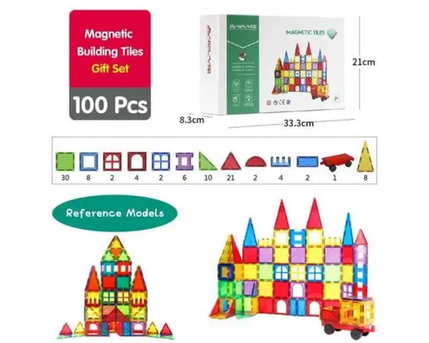 Set de constructie magnetic 3D - 100 piese