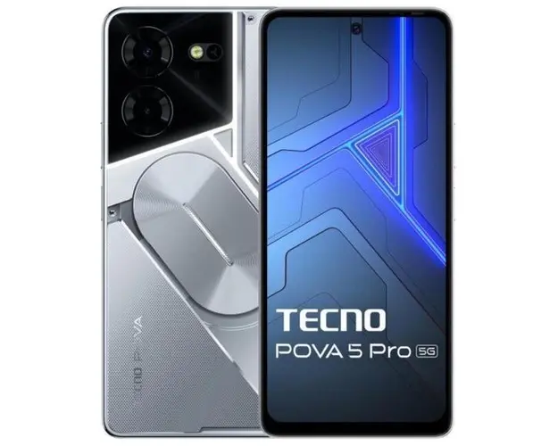 Telefon Mobil Tecno Pova 5 Pro, Procesor Mediatek Dimensity 6080 Octa-Core, IPS LCD 6.78inch, 8GB RAM, 256GB Flash, Camera Duala 50 + 0.08 MP, Wi-Fi, 5G, Dual Sim, Android (Argintiu)