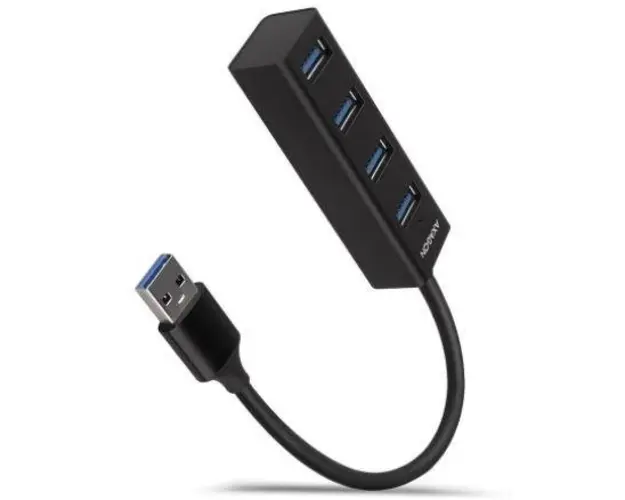 Hub USB Axagon HUE-M1A, 4 x USB 3.2 (Negru)