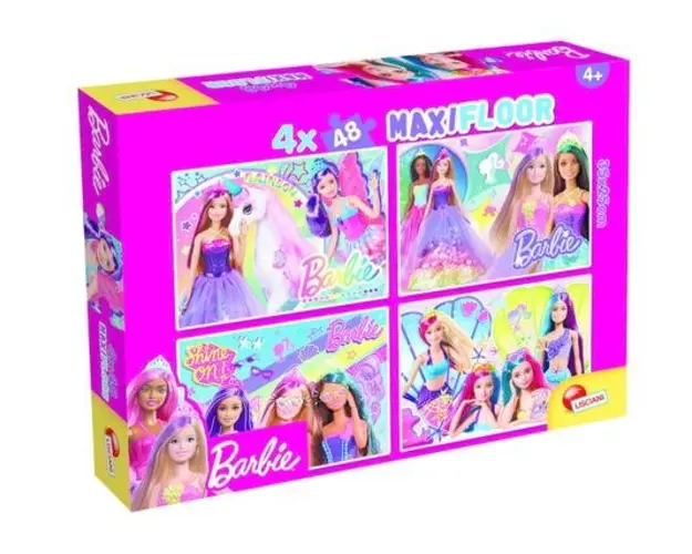 Puzzle de colorat maxi - Barbie (4 x 48 de piese)