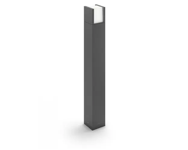 Stalp de exterior LED integrat Philips, MyGarden Piedestal, 6W(47W), 220-240V, alb cald, 600 de lumeni, IP44, durata de viata 25.000 de ore, clasa energetica A+, material aluminiu, dimensiuni: 791x111x111mm