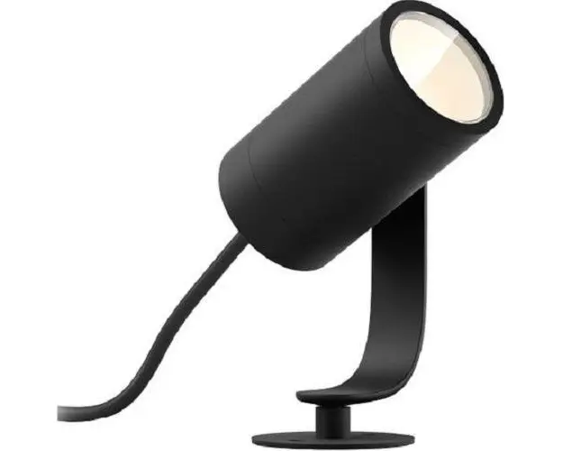 Spot LED RGB exterior Philips HUE Lily, prelungire unitate baza, 8W, 230V, lumina ambientala alba si color, 640 lumeni, durata de viata 25.000 de ore, IP65, material aluminiu