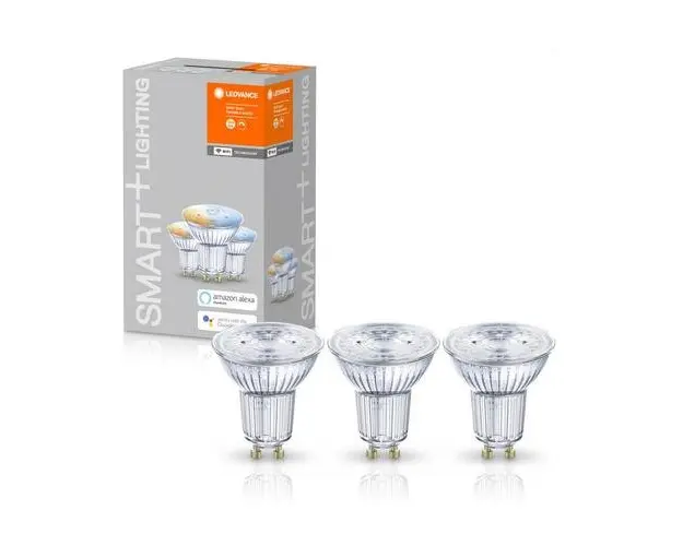 Set 3x spoturi Led Ledvance SMART+ WiFi SPOT GU10 Tunable White, 5W (40W), 230V, temperatura lumina reglabila 2700-6500K, 350 lumeni, durata de viata 20.000 de ore, clasa energetica A+, se poate controla prin aplicatia LEDVANCE SMART+ WiFi App