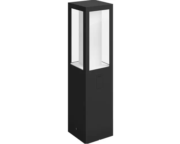 Stalp iluminat exterior LED integrat RGBW Philips HUE Impress, 2x 8W (49W), 24V, IP44, ambianta alba color, temperatura lumina reglabila (2000-6500K), 1200 lumeni, durata de viata 25.000 de ore, material metal/sticla