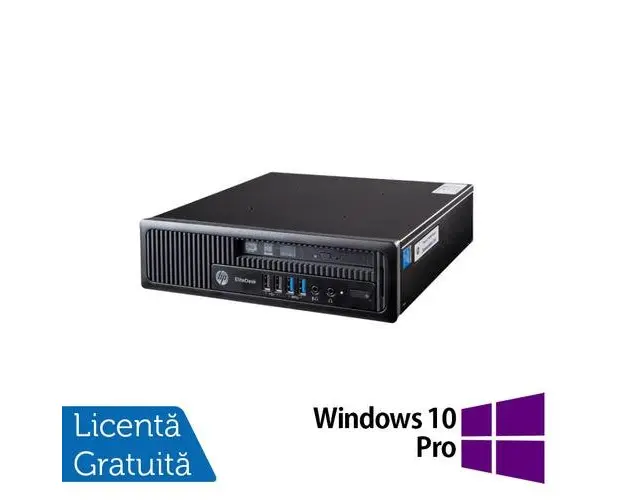 Calculator Sistem PC Refurbished HP EliteDesk 800 G1 USDT, Intel Core i5-4570S 2.90GHz, 8GB DDR3, 500GB SATA, DVD-ROM + Windows 10 Pro (Negru)