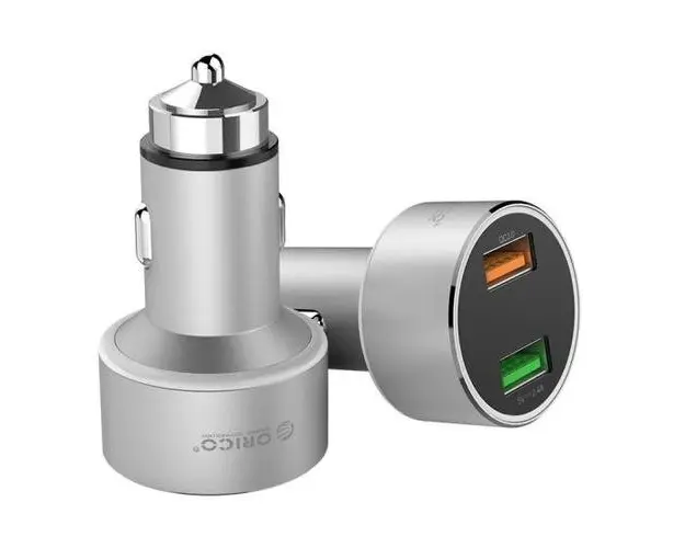 Incarcator auto Orico UPC-Q2 30W, 2 x USB (Argintiu)