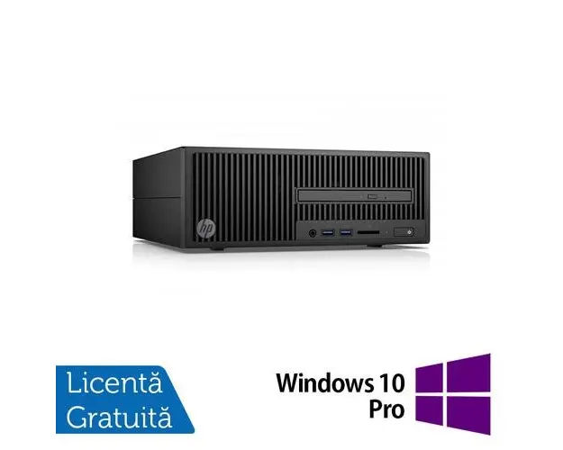 Calculator Sistem PC Refurbished HP 280 G2 SFF, Intel Core i3-6100 3.70GHz, 8GB DDR3, 500GB SATA, DVD-ROM + Windows 10 Pro (Negru)