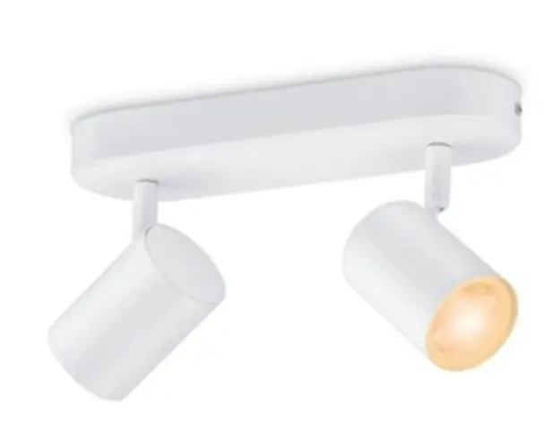 Spot inteligent WiZ Imageo, Wi-Fi, Bluetooth, RGB, 2x4.9W, 690 lm, lumina colorata, metal (Alb)