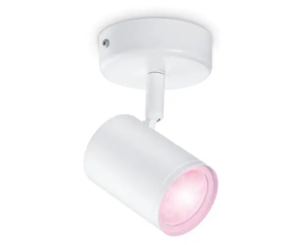 Spot inteligent WiZ Imageo, Wi-Fi, Bluetooth, RGB, 4.9W, 345 lm, lumina colorata, metal (Alb)