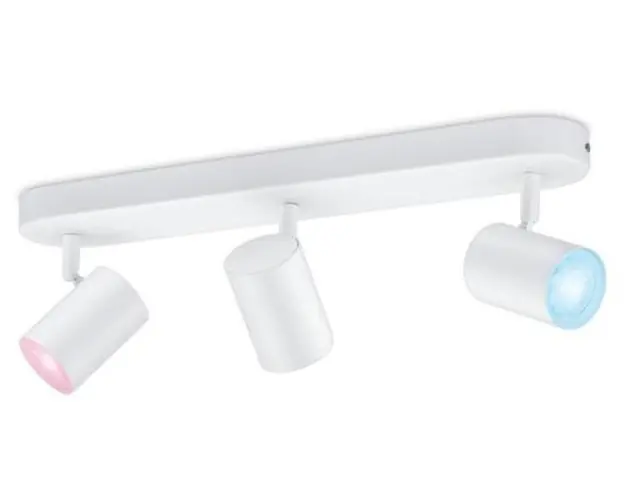 Spot inteligent WiZ Imageo, Wi-Fi, Bluetooth, 3x4.9W, 1035 lm, lumina alba reglabila, metal (Alb)