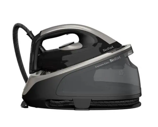 Statie de calcat TEFAL Express Easy SV6140E0, 2200W, 380g/min, 1.7 L, Talpa ceramica (Negru/Gri)