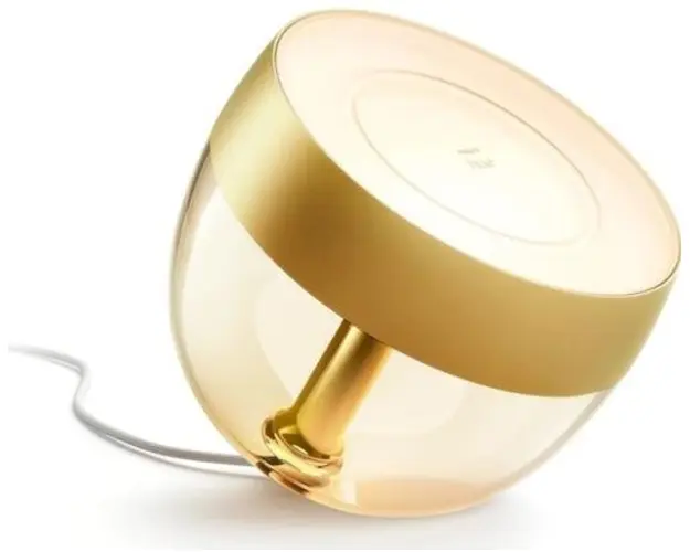 Lampa LED RGB inteligenta Philips Hue Iris, gen4, Bluetooth, Zigbee Light Link, 8.2W, 570 lm, lumina ambianta alba si color (Auriu)
