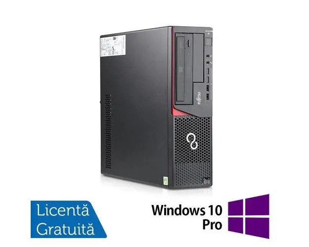 Calculator Sistem PC Refurbished FUJITSU E720 Desktop, Intel Core i3-4130 3.40GHz, 4GB DDR3, 500GB SATA, DVD-RW + Windows 10 Pro (Negru)