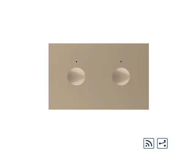 Modul intrerupator dublu cap scara / cruce wireless cu touch Livolo standard Italian, Serie noua (Auriu)
