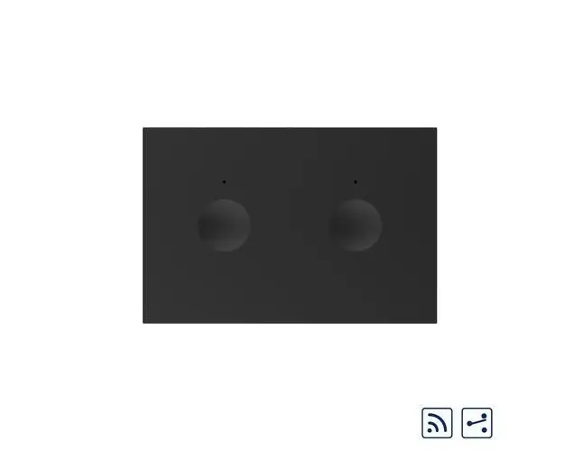 Modul intrerupator dublu cap scara / cruce wireless cu touch Livolo standard Italian, Serie noua (Negru)