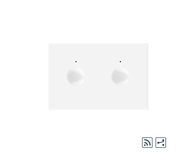 Modul intrerupator dublu cap scara / cruce wireless cu touch Livolo standard Italian, Serie noua (Alb)