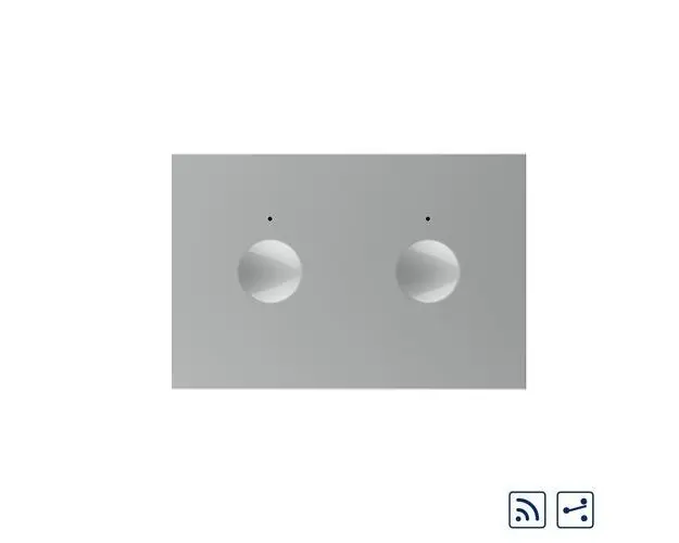 Modul intrerupator dublu cap scara / cruce wireless cu touch Livolo standard Italian, Serie noua (Gri)