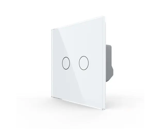 Intrerupator Dublu LIVOLO cu Touch din Sticla Securizata Serie Noua (Alb)