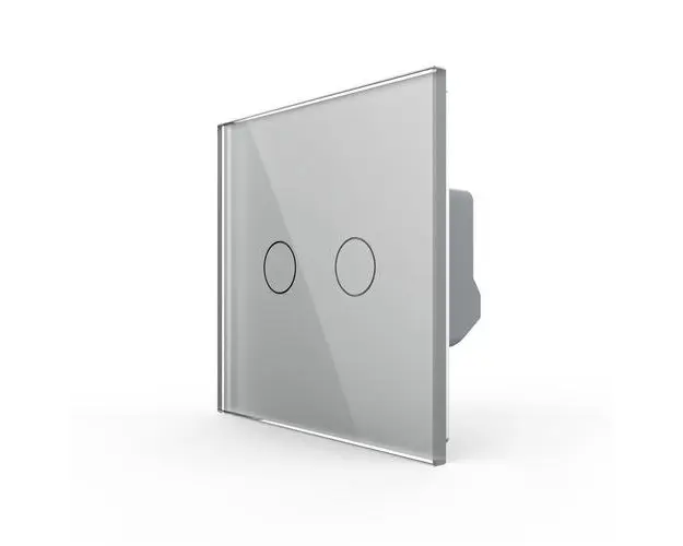 Intrerupator Dublu LIVOLO cu Touch din Sticla Securizata Serie Noua (Gri)