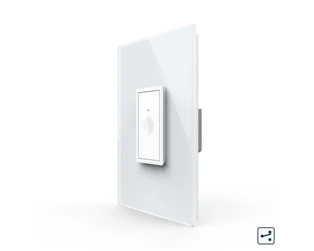 Intrerupator Simplu Cap Scara / Cruce cu Touch Livolo cu Rama Din Sticla 1M  Serie Noua (Alb)