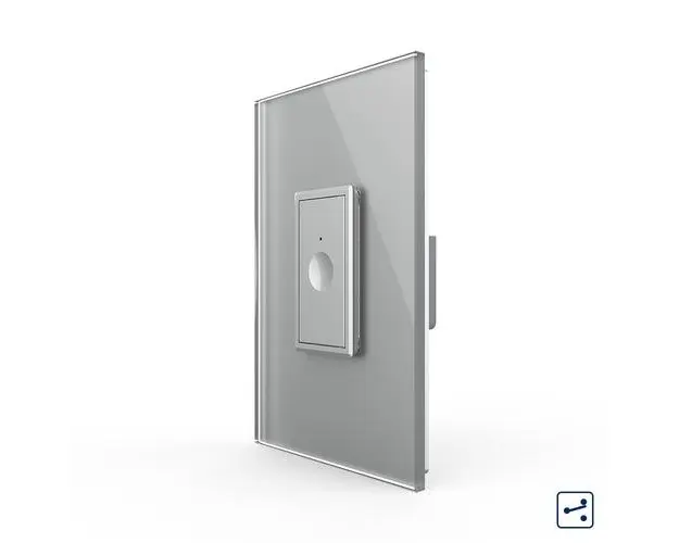 Intrerupator Simplu Cap Scara / Cruce cu Touch Livolo cu Rama Din Sticla 1M  Serie Noua (Gri)