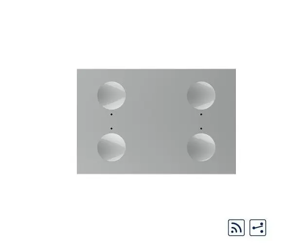 Modul intrerupator cvadruplu cap scara / cap cruce wireless cu touch Livolo standard Italian, Serie noua (Gri)