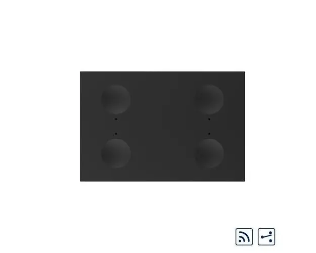 Modul intrerupator cvadruplu cap scara / cap cruce wireless cu touch Livolo standard Italian, Serie noua (Negru)
