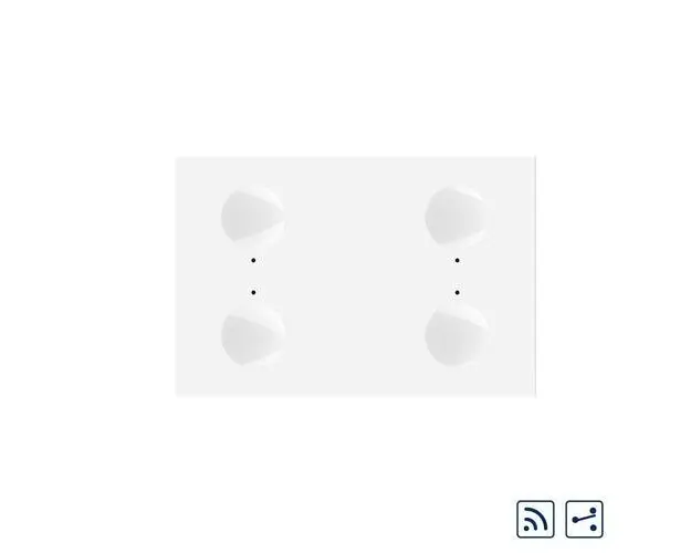 Modul intrerupator cvadruplu cap scara / cap cruce wireless cu touch Livolo standard Italian, Serie noua (Alb)