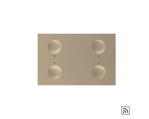 Modul intrerupator cvadruplu wireless cu touch Livolo standard Italian, Serie noua (Auriu)