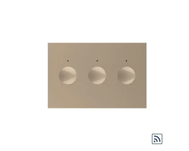 Modul intrerupator triplu wireless cu touch Livolo standard Italian, Serie noua (Auriu)