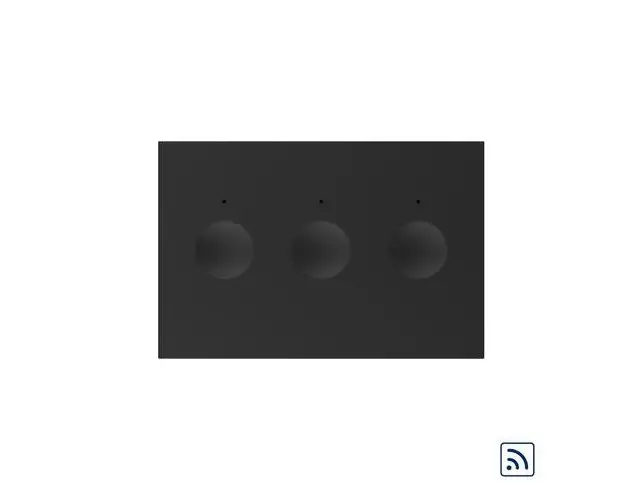 Modul intrerupator triplu wireless cu touch Livolo standard Italian, Serie noua (Negru)