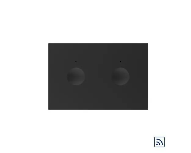 Modul intrerupator dublu wireless cu touch Livolo standard Italian, Serie noua (Negru)