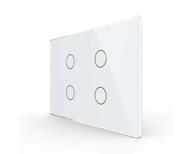 Panou intrerupator cvadruplu cu touch Livolo din sticla, standard Italian  Serie noua (Alb)