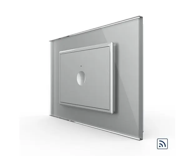 Intrerupator simplu wireless cu touch Livolo cu rama din sticla, standard Italian  Serie noua (Gri)