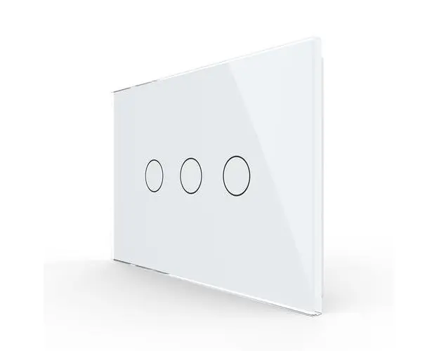 Panou intrerupator triplu cu touch Livolo din sticla, standard Italian  Serie noua (Alb)