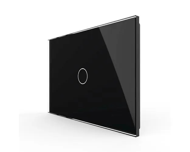 Panou intrerupator simplu cu touch Livolo din sticla, standard Italian  Serie noua (Negru)