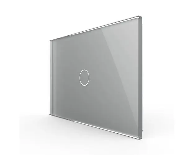 Panou intrerupator simplu cu touch Livolo din sticla, standard Italian  Serie noua (Gri)