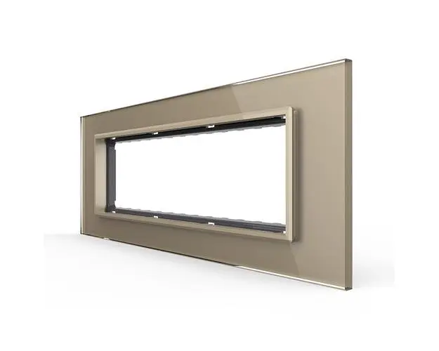 Rama din sticla Livolo standard Italian 6/7 module  Serie noua (Auriu)