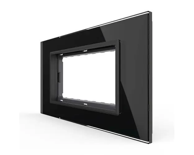 Rama din sticla Livolo standard Italian 4 module Serie noua (Negru)