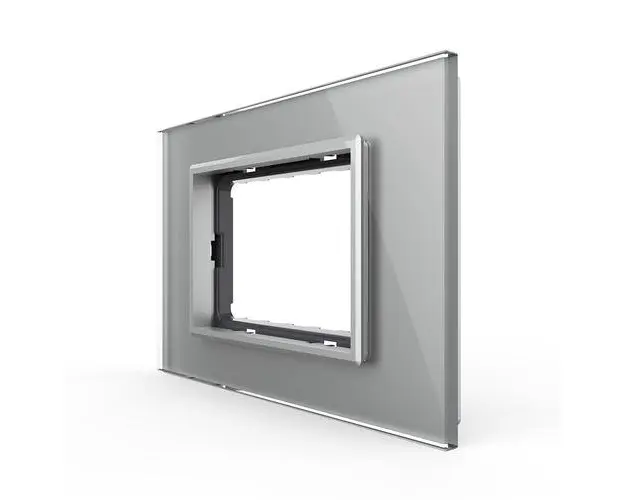 Rama din sticla Livolo standard Italian 3 module  Serie noua (Gri)