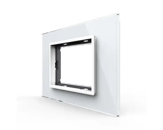 Rama din sticla Livolo standard Italian 3 module  Serie noua (Alb)