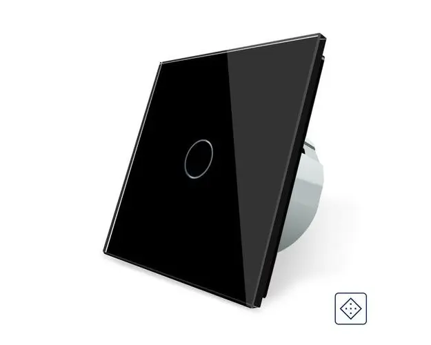 Intrerupator simplu cu revenire / contact uscat Livolo cu touch din sticla (Negru)