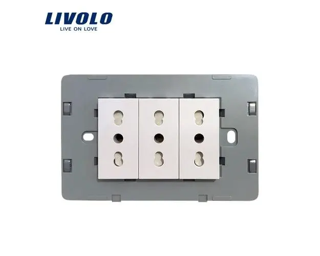Modul priza tripla LIVOLO standard italian (Alb)