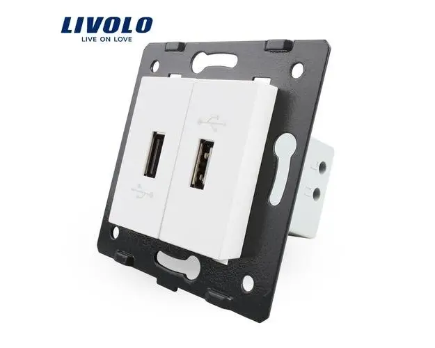 Priza Dubla USB Livolo (Alb)