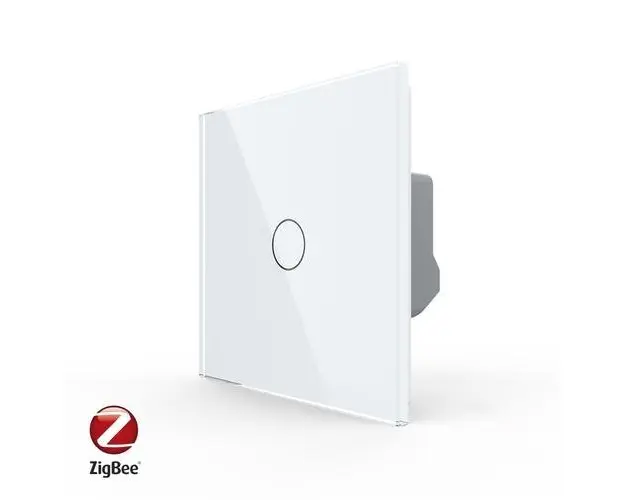 Intrerupator Simplu cu Touch Livolo din Sticla, Zigbee  Serie Noua (Alb)