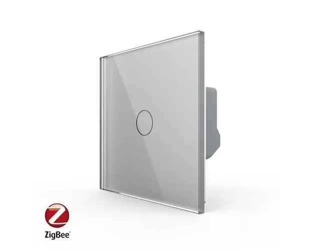 Intrerupator Simplu cu Touch Livolo din Sticla, Zigbee  Serie Noua (Gri)