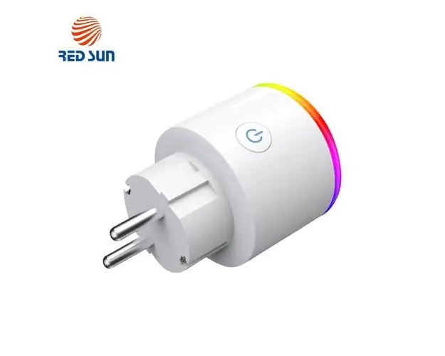 Priza inteligenta RedSun Wi-Fi cu monitorizare de energie si indicator led, Control de pe telefonul mobil (Alb)