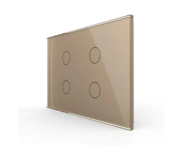 Intrerupator cvadruplu cu touch Livolo din sticla  standard italian (Auriu)